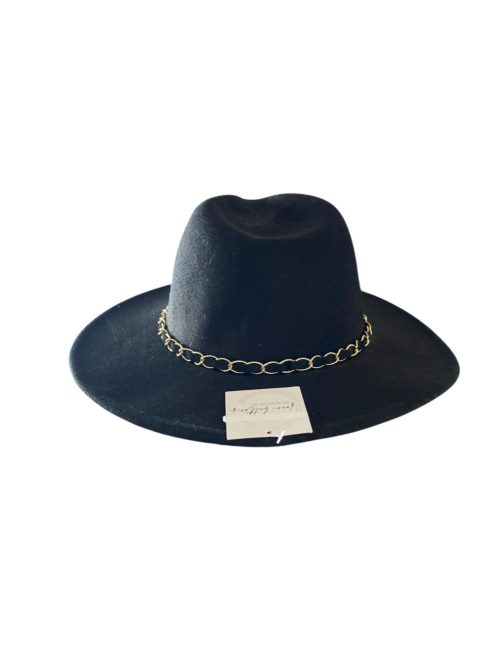 NEW Four Buttons by San Diego Hat Company Black Suede Chain Link Fedora - Picture 5 of 7